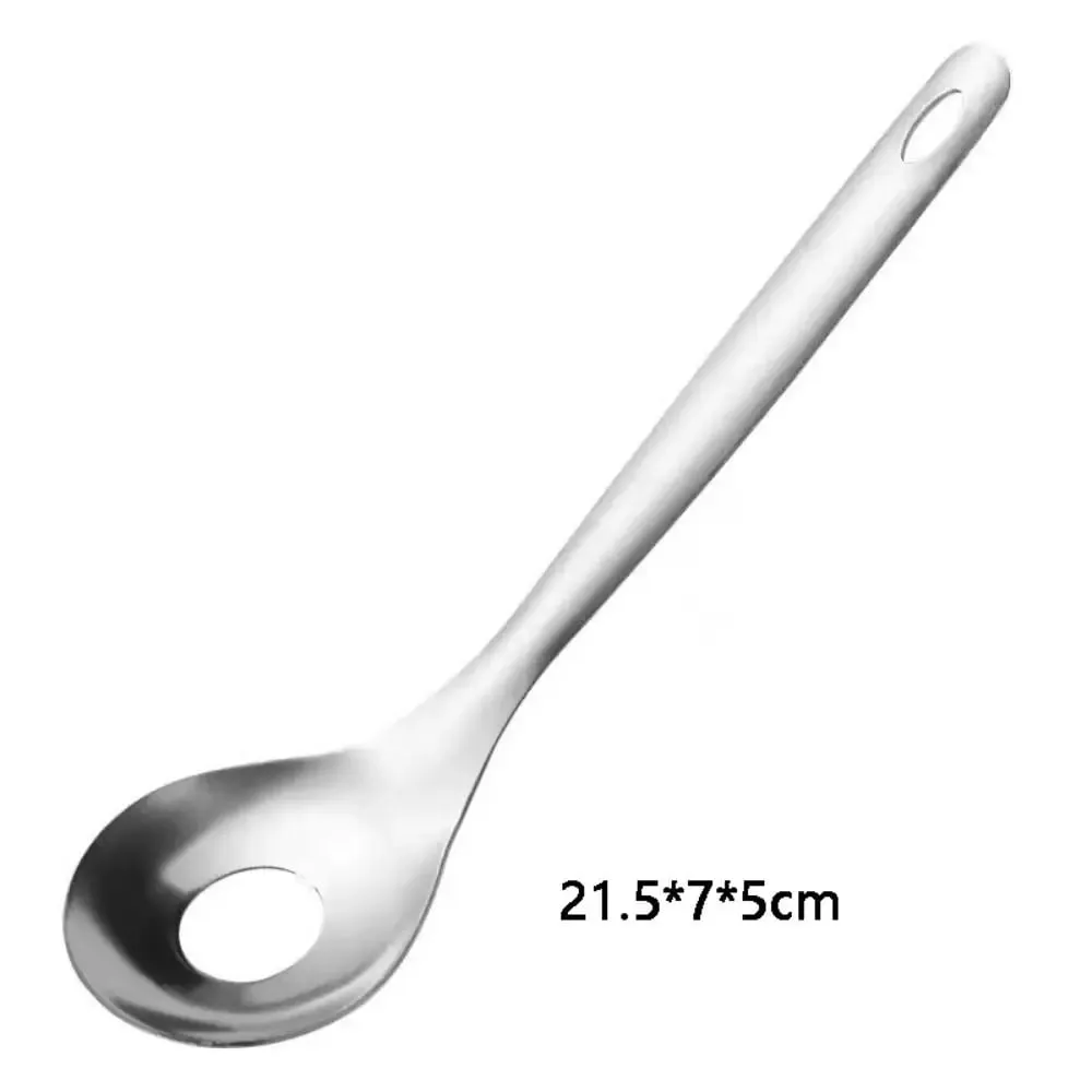 Stainless Steel Croquettes Meatball Spoon Mold Non-stick with Round Hole Meatball Maker Spoon Hangable Meat Press Tools