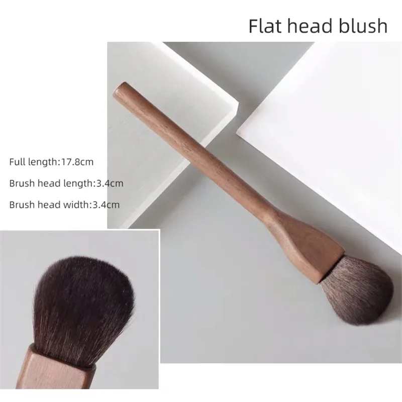 Walnut Wood Handle Makeup Brush Loose Powder Foundation Blush Contour Brushes Super Soft High Density Makeup Tools Brushes — image 11