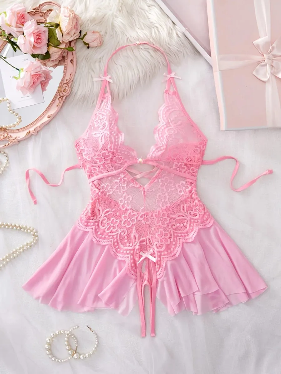 Halter-neck Sexy Bra With Adjustable Straps Open-Back One-Piece Underwear Best-Selling Erotic Lingerie For Women Intimacy Set