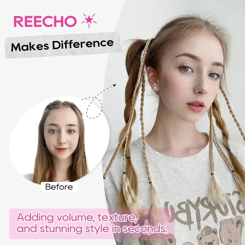 2Pcs Clip‑in Y2K Boxer Braid Ponytail One Clip Three Braids Long Synthetic Fake Hair Extensions For Women