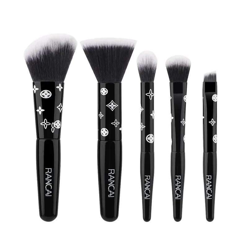 5Pcs Cute Compact Makeup Brush Set na May Case Premium Brush para sa Flawless Foundation Blush Eyeshadow Application Beauty Tools — image 11