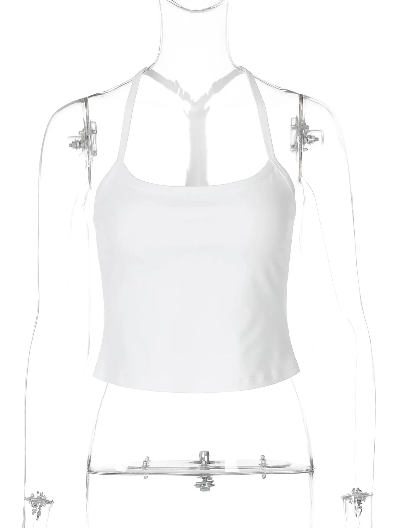 Hugcitar 2026 Summer Solid Slips Backless Sexy Crop Camis Top Women Fashion Y2K Clothes Streetwear Sport Party Club Wholesale