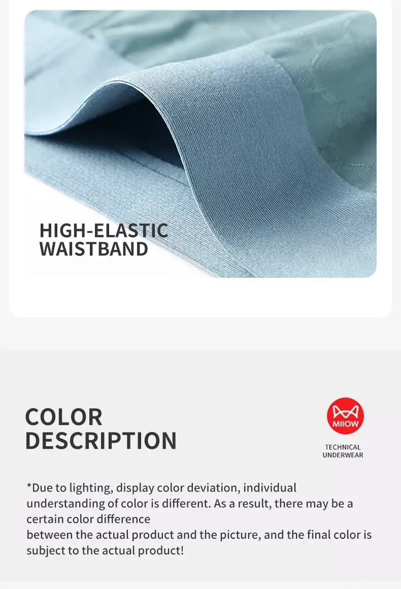 MiiOW 3 Chiếc Liền Mạch Ice Silk Nam Quần Lót Boxer Mùa Hè Lưới Thoáng Khí Quần Lót Nam Kháng Khuẩn Quần Lót Nam Võ Sĩ Quần Đùi