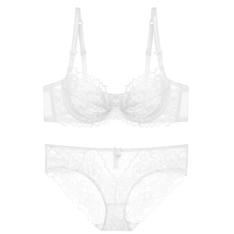 Ladies Delicate Purple Lace Push Up Underwear Set Victorian Style Soft Underwire Anti-sagging Ultra Thin Bralette Set — image 5