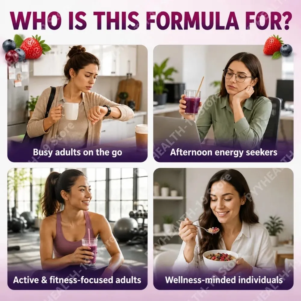 Acai Berry Drink Prášek s chia semínky Jahoda Brusinka pro antioxidanty Denní wellness & podpora imunitního systému pro dospělé 40 g