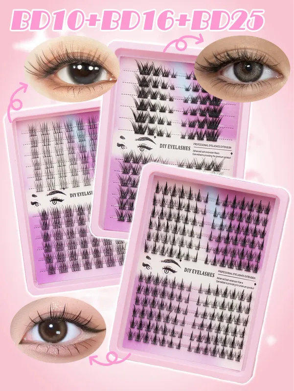 6 sizes of clustered eyelashes multiple combinations and styles to easily create exquisite eye makeup a must-have for beauty