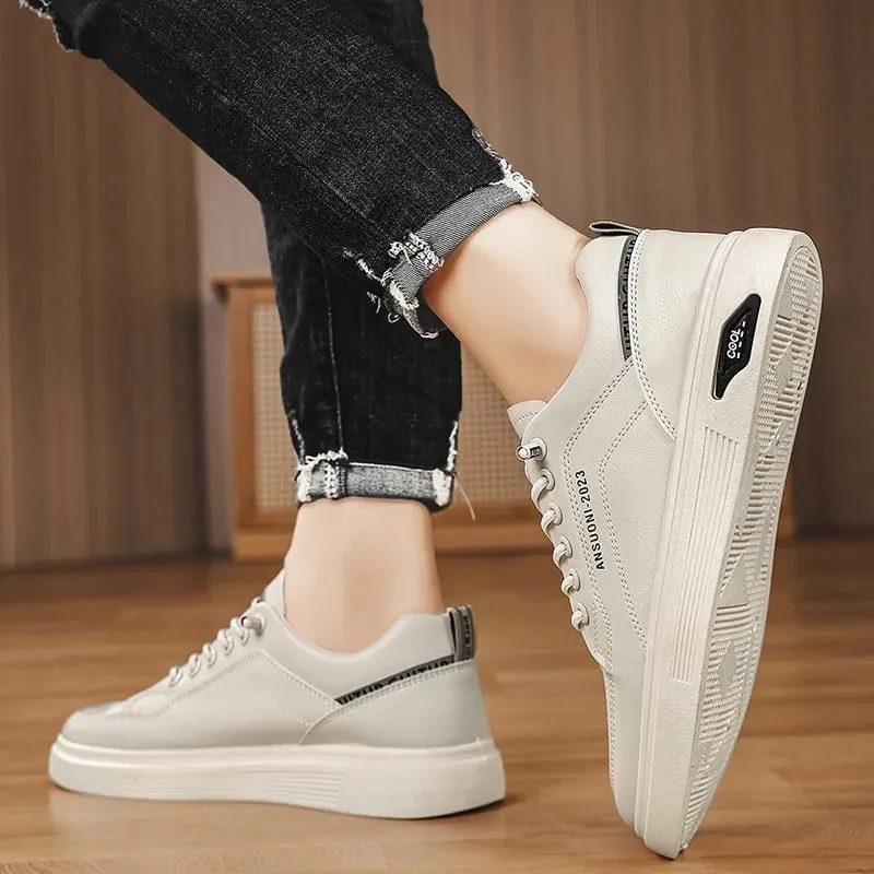White Shoes Outdoors Leisure Sneakers Breathable Walking Shoes Flat Shoes Chaussure Homme Men's Casual Skateboarding Shoes — image 5