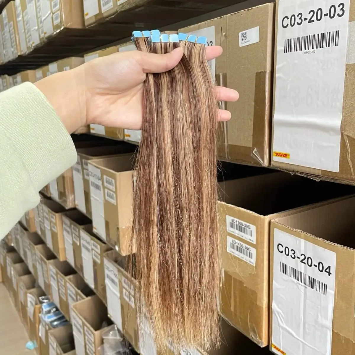 P4-27# Balayage Mini Tape in Human Hair Natural Brown Blonde Seamless Tape Human Hair Extension 10pcs/pack 12-20 inches ISHEENY