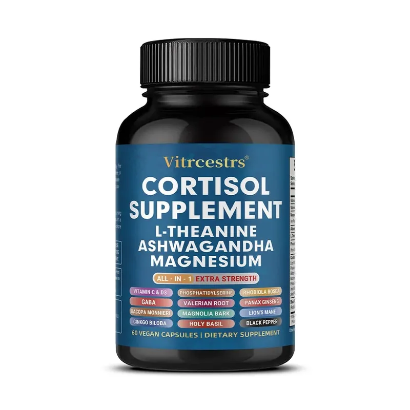 Cortisol Complex Capsules with Ashwagandha L-Theanine & Magnesium Stabilize Mood Supports Relaxation Calm & Daily Wellness