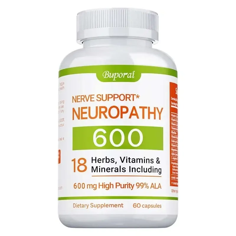 Neuropathy Support Supplement 600mg - Reduces Stress Promotes Nerve Health and Brain Function Cellular Energy Non-GMO — image 8