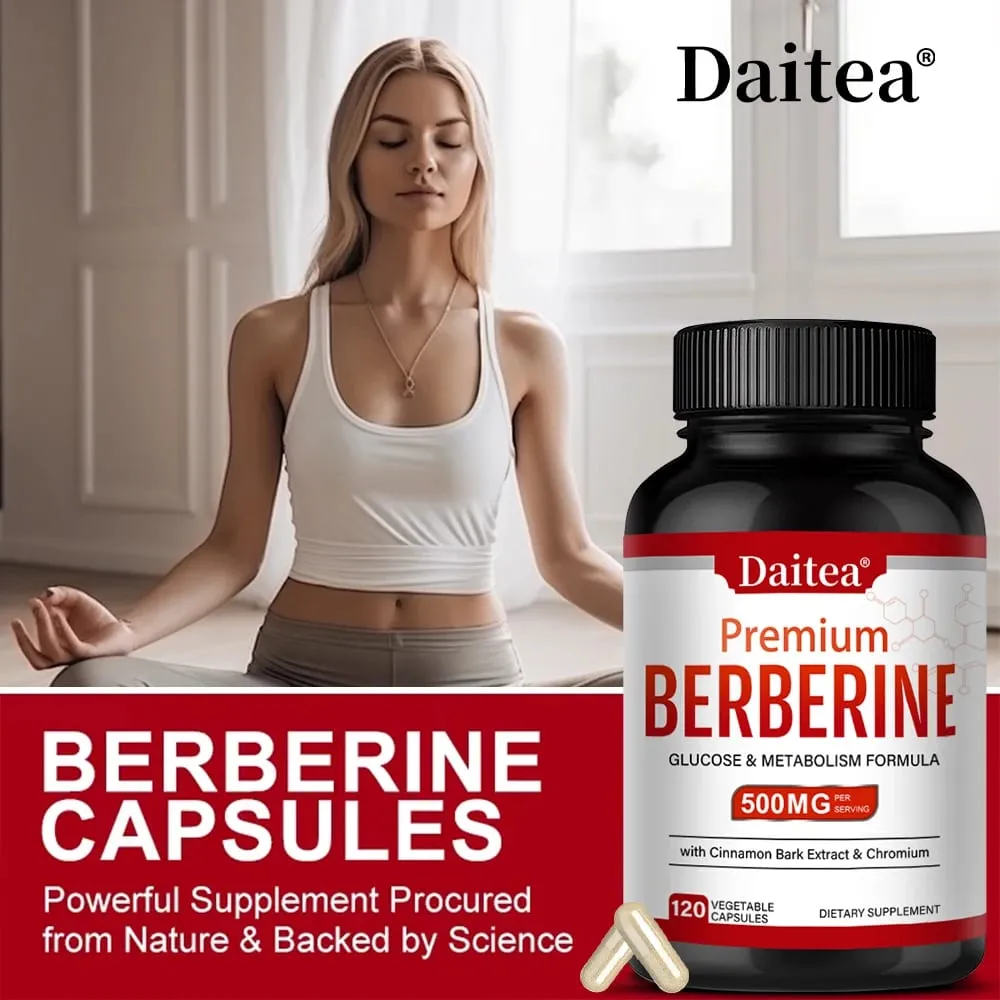 Berberine HCL 500mg Capsules with Cinnamon Antioxidant Support Heart Metabolic Cardiovascular Digestive & Immune Health
