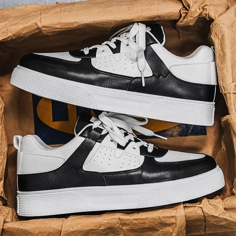 Männer Weiß Schwarz Casual Sneakers Dicke Sohle Plattform Skateboard Schuhe Mode Atmungsaktive Streetwear männer Sport Schuhe