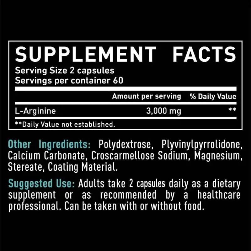 L-Arginina 3000mg - dla wsparcia energetycznego i wytrzymałościowego podczas ćwiczeń | Masa mięśniowa bez GMO — image 3