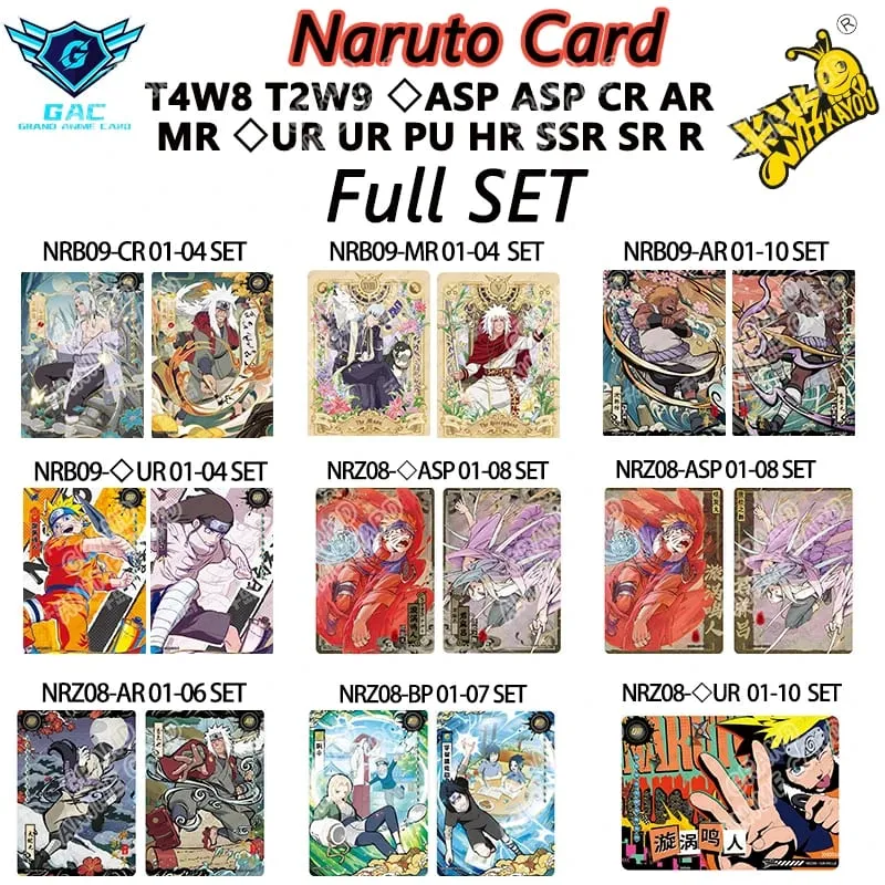 Kayou Naruto New T4W8 T2W9 Anime Rare Card Full Series ASP BP PU HR AR CR MR UR Complete Set Anime Collection Card Kids Toy Gift — image 1