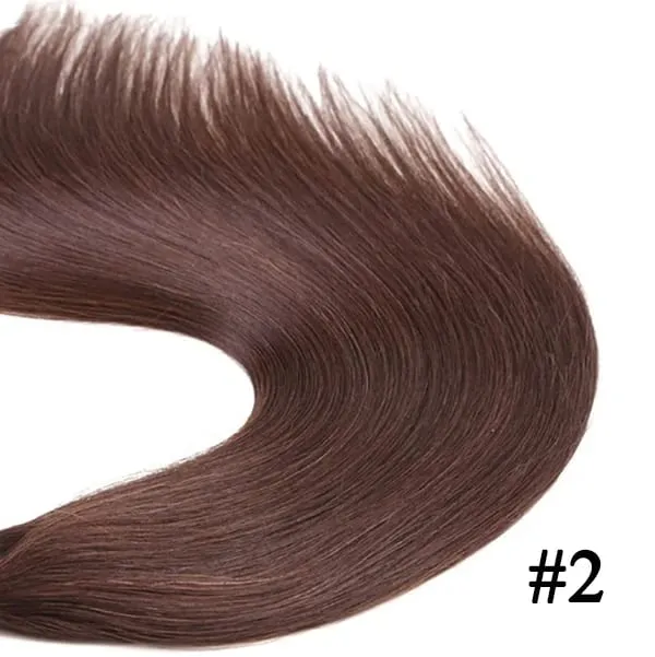 Solove Straight 6D-2 Virgin Human Hair Extensions Handmade Seamless Loop Micro Ring Hair Extensions 10-30” 50g/set Natural Color