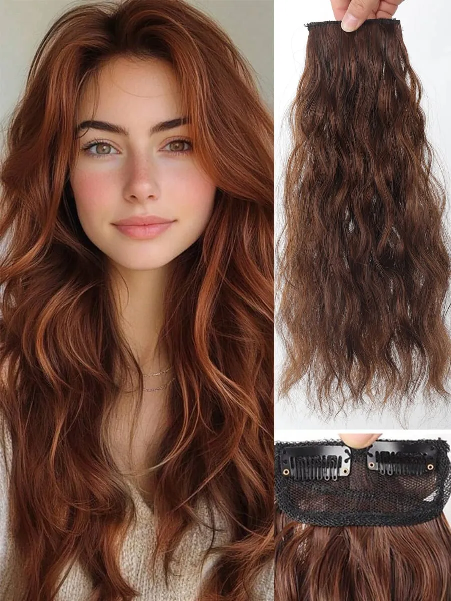 Women Water Wave Extensions Clip In Hair Extensions Invisible Synthetic Wig Piece Suitable Thinning Hair Increase Hair Volume — image 8