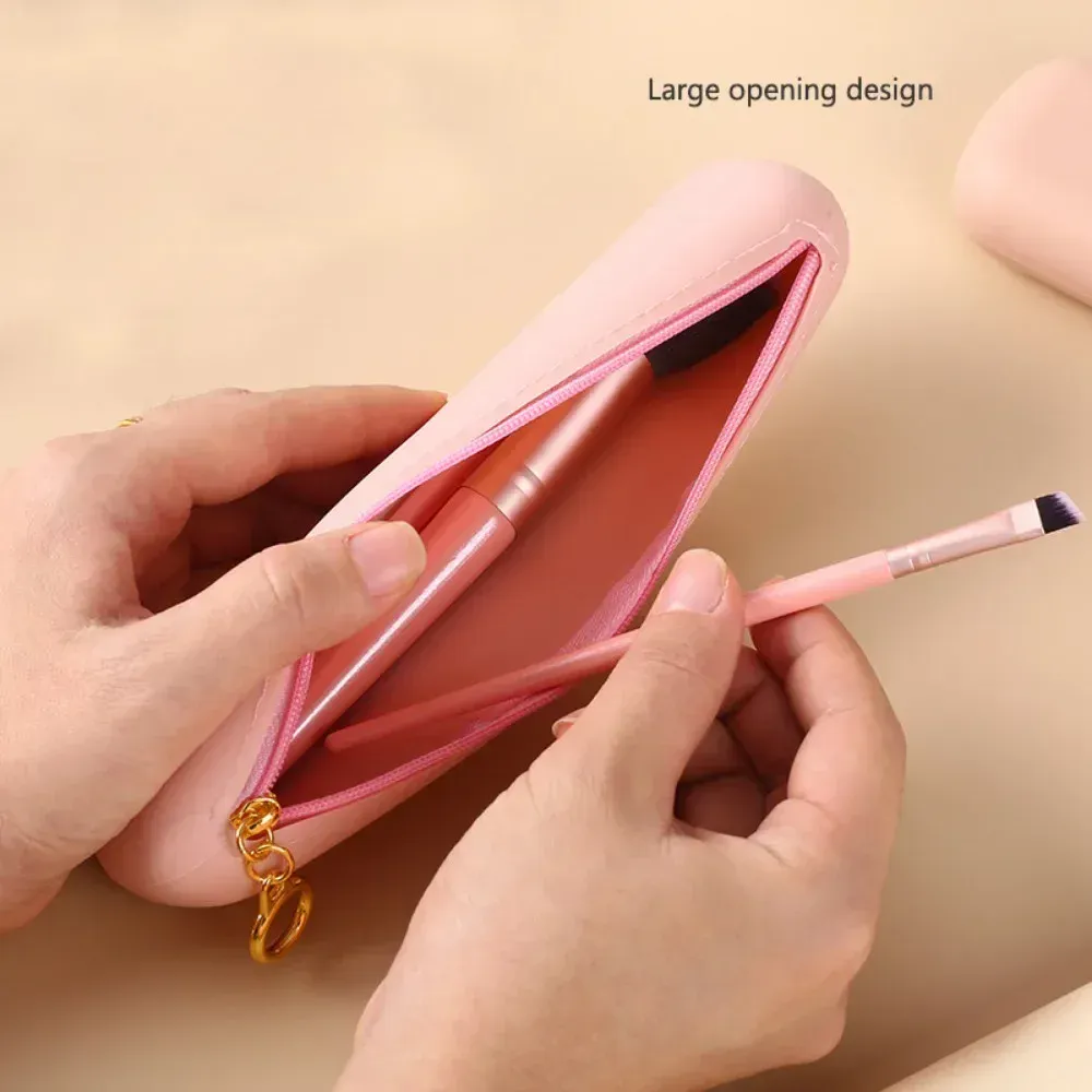 1pc silicone compõem escovas saco de armazenamento multi função viagem maquiagem escova titular portátil ferramenta cosmética organizadores caso com zíper