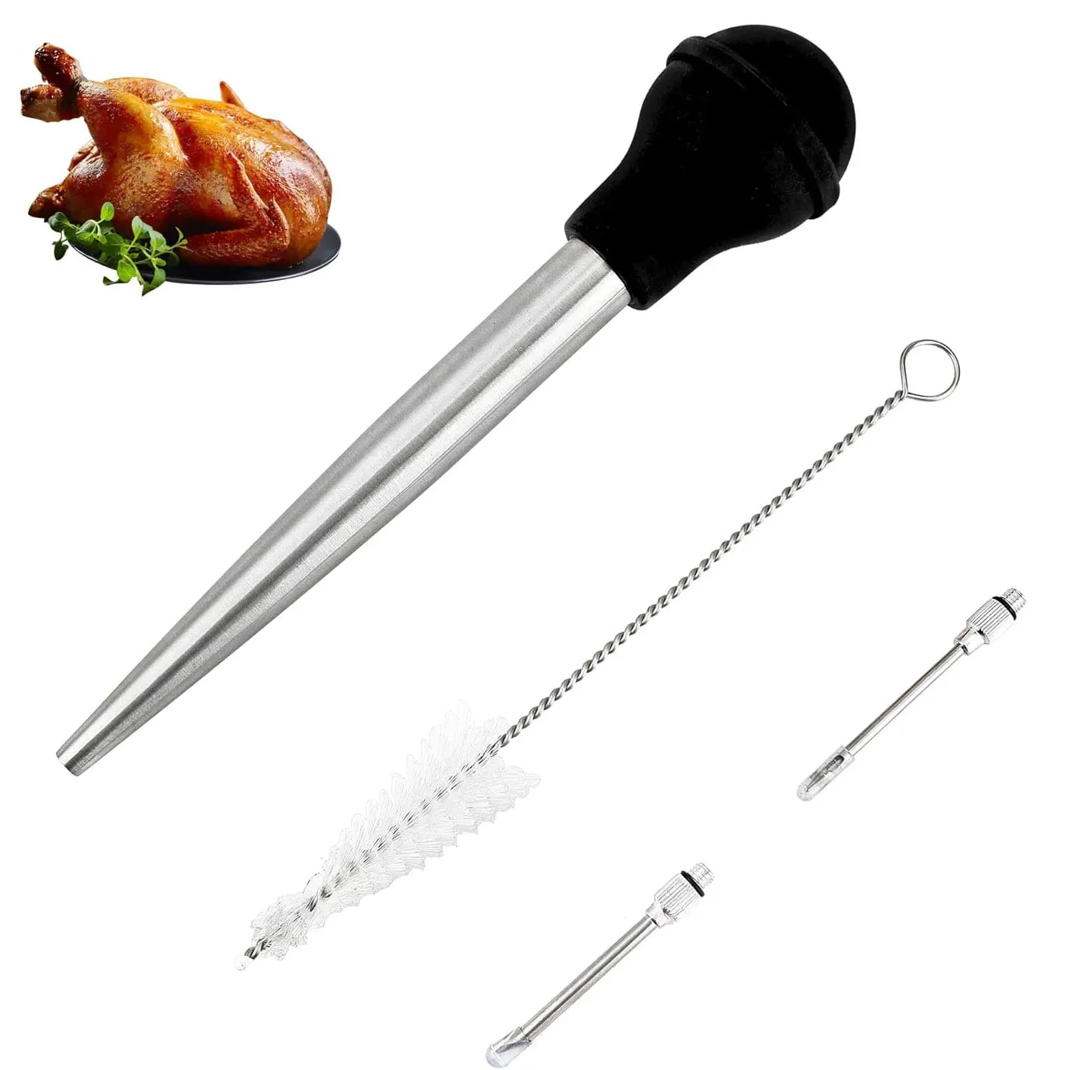 Turkey Baster for Cooking & Kitchen Meat Injector Syringe for Hot Liquid Food Grade Baster Thanksgiving Christmas Essential Tool