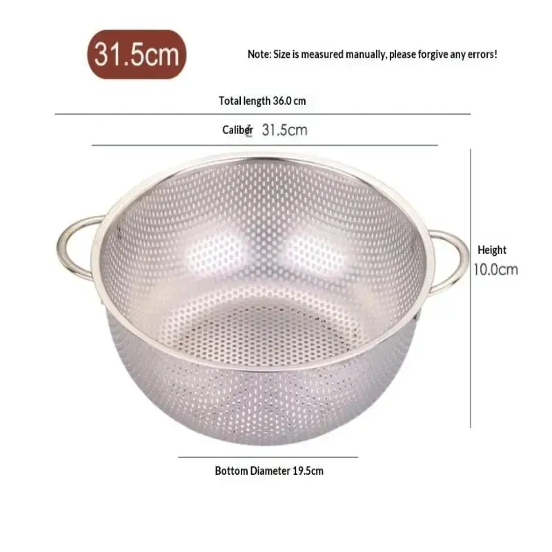 ♥Stainless Steel Kitchen Hole Dense Mesh Sifter Colander Strainer Sieve Baskets for Washing Fruits/Vegetables/Rice — image 15