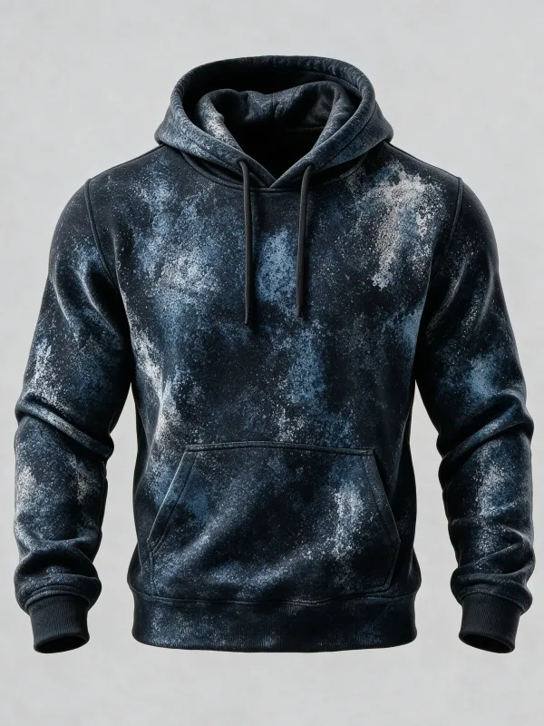 Unisex 3D Printed Hoodie Vintage Rust Texture Block Pullover Long Sleeve Kangaroo Pocket Street Casual Sweatshirt