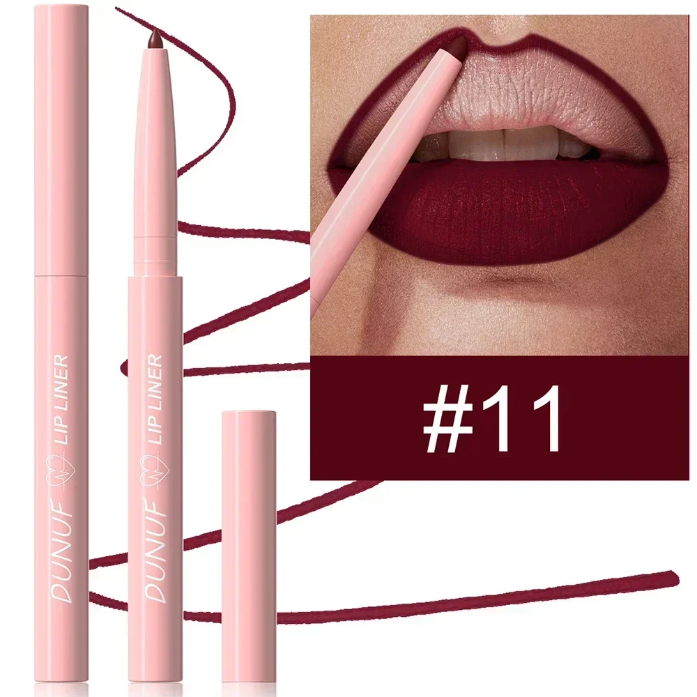 1Pc 테이퍼 펜촉 립 라이너 펜슬 매트 플럼핑 립 스테인 라스팅 방수 파인 립스틱 슬림 립 아웃라인 컨투어 메이크업 핑크