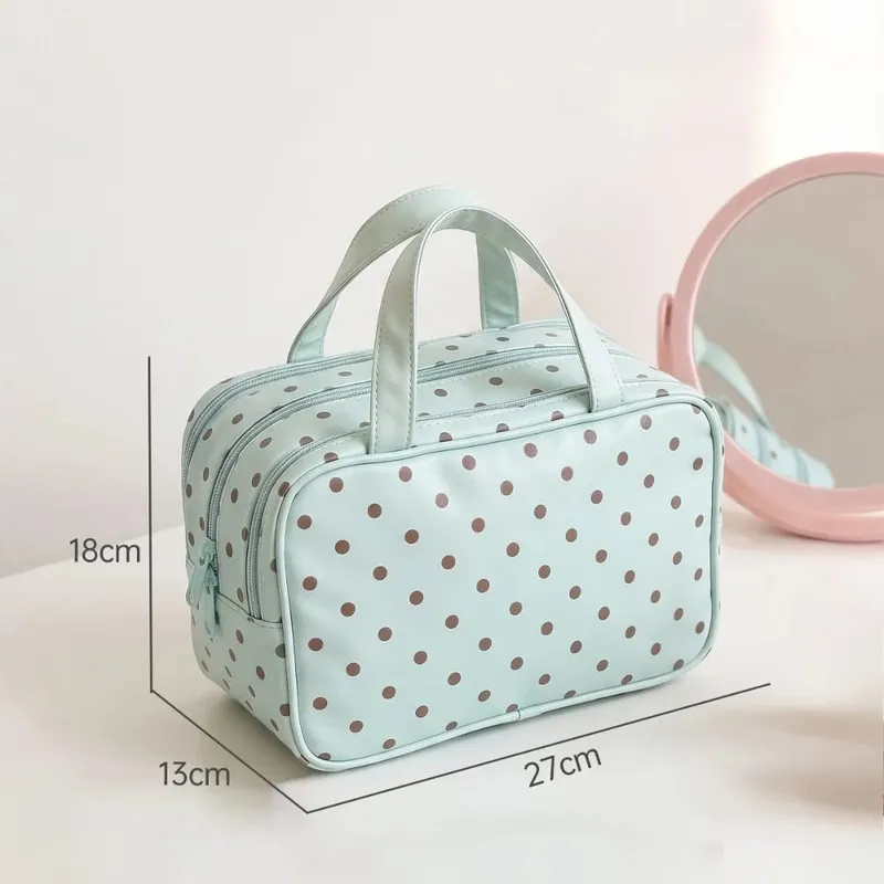 Waterproof Makeup Brush Organizer Bag Multilayer Portable PU Travel Cosmetic Handbag Storage Pouch Makeup Brushes Toiletries Bag