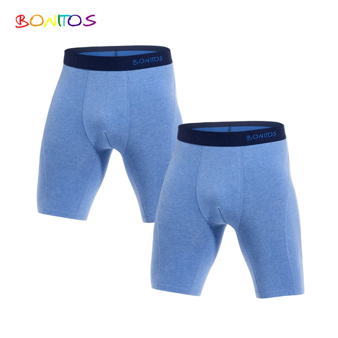 2pcs Pack Long Leg Boxer Shorts Hommes Culottes Kit Homme Slip Boxershorts Slip Sous-Vêtements pour Homme Coton Mâle Sexy Set Box Gym