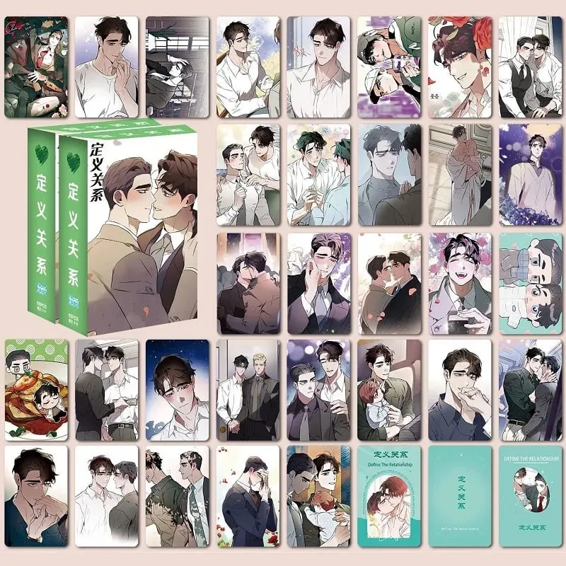 55Pcs/Set Define The Relationship Manhwa Photocards Male Character Laser Lomo Cards BL Manga for Fans Collectible Gift — image 4