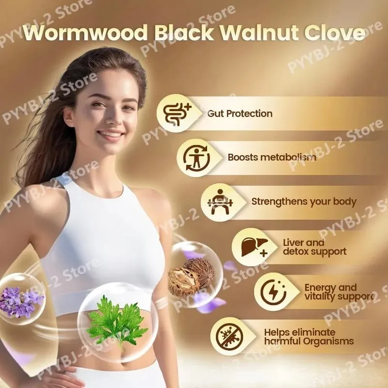 Wormwood Black Walnut Clove Capsules 6600mg Support Cleanse Detox and Intestinal Guard 18 in 1 Herbal Blend Extract 240 Count