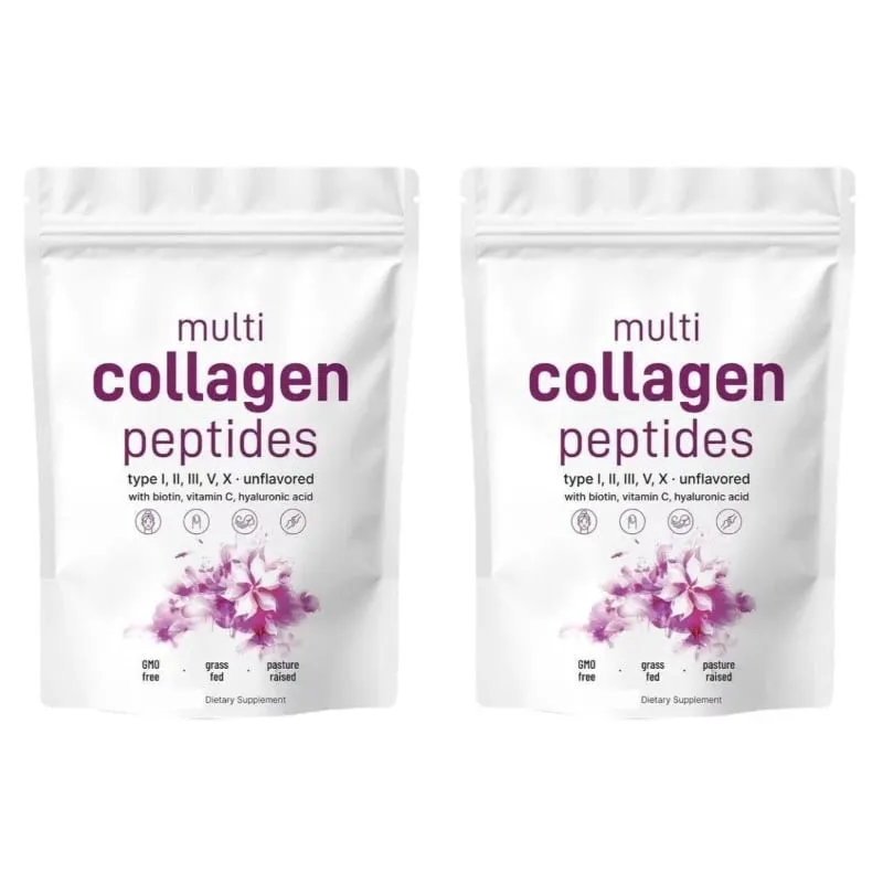 Multi Collagen Peptides Pulver Type I II III V med Biotin Vitamin C & Hyaluronsyre Understøtter Hud Hår Negle til Mænd Kvinder