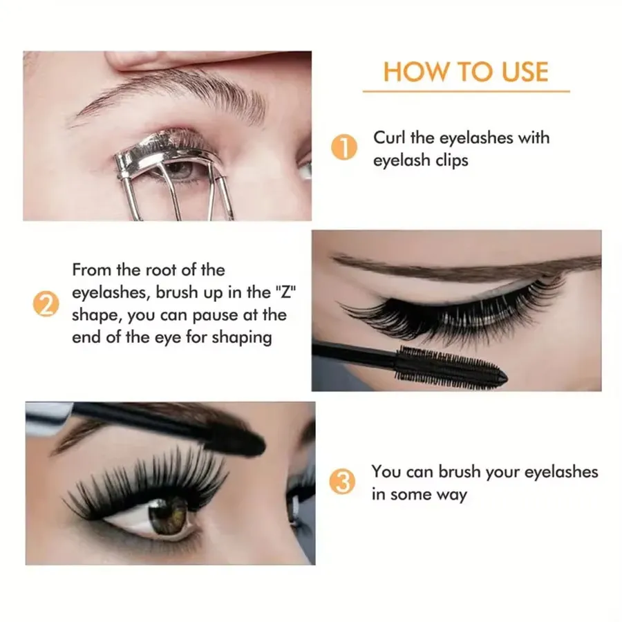 3D Mascara Waterproof Extra Volume Langdurige Hyper-Curl Verlenging Wimper Niet-vlekkende wimpers Zwarte Mascara Make-up