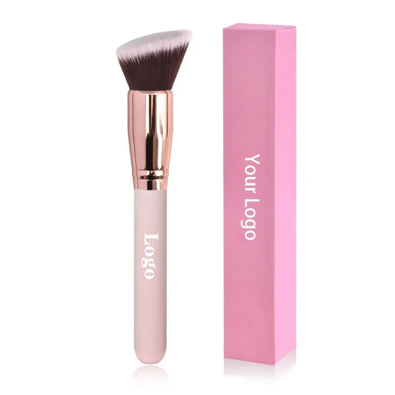 Pinceaux de maquillage de marque privée gratuite fond de teint poudre libre correcteur pinceau de mélange rose outil de maquillage de beauté en gros en vrac 10 pièces — image 8
