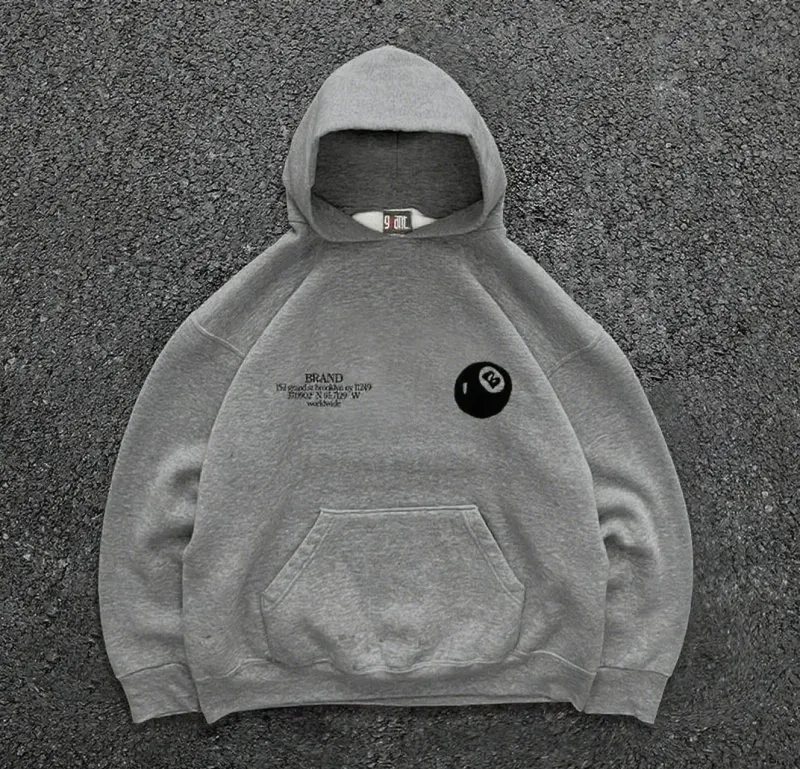 New billiard print street autumn and winter warm hooded sportswear soft casual top high-quality comfortable clothing