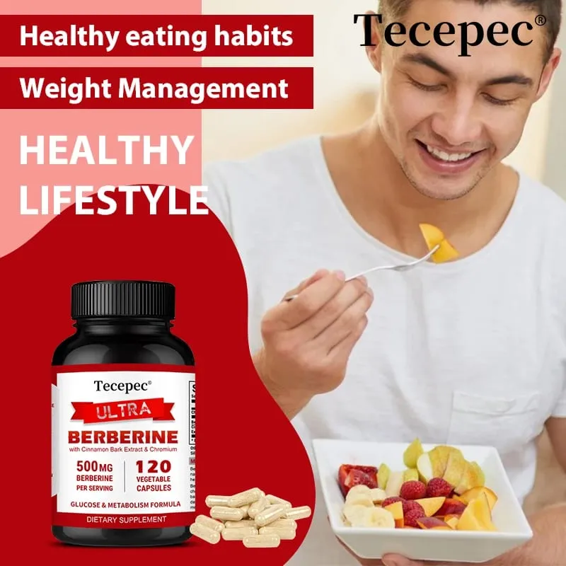 Berberine HCl 500mg Capsules with Ceylon Cinnamon Support Metabolism Cholesterol Cardiovascular GI & Daily Immune Wellness