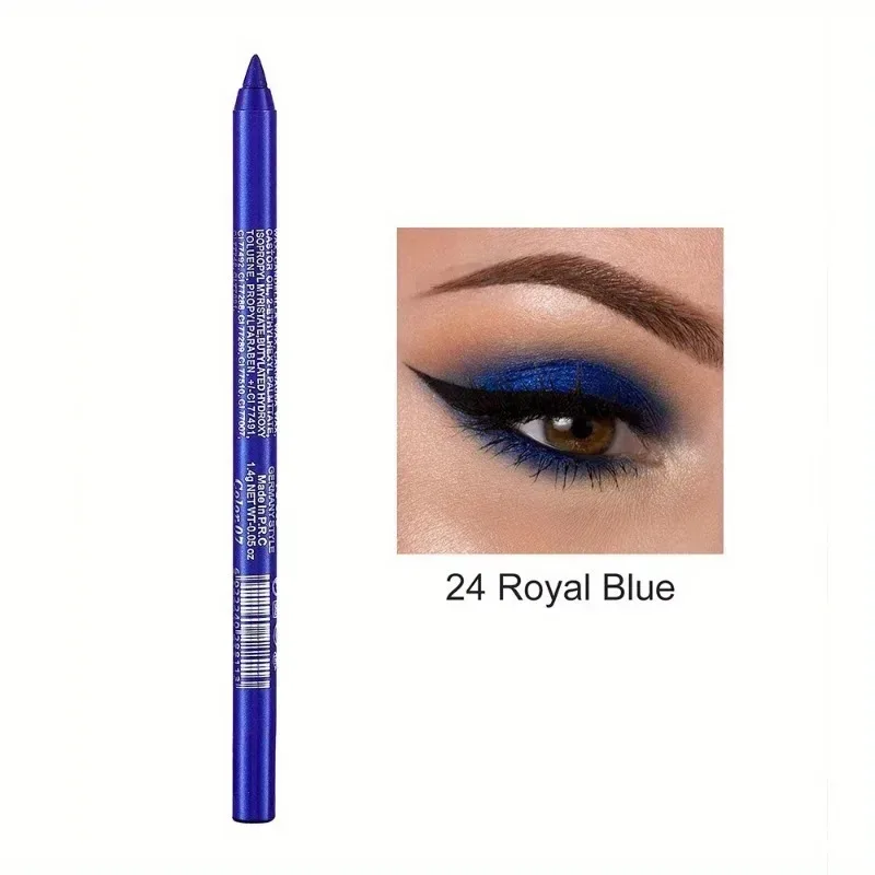 17 Farben Perlglanz-Eyeliner-Stift, bunt, wasserdicht, langlebig, matt, glatt, leicht zu tragen, Lidschatten, Eyeliner-Stift, Augen-Make-up