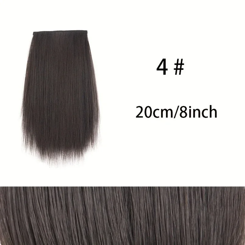Extension de cheveux synthétique courte et lisse, 10cm/20cm/30cm, Extension de cheveux Invisible, doublure de cheveux, couverture latérale supérieure, postiche pour femmes