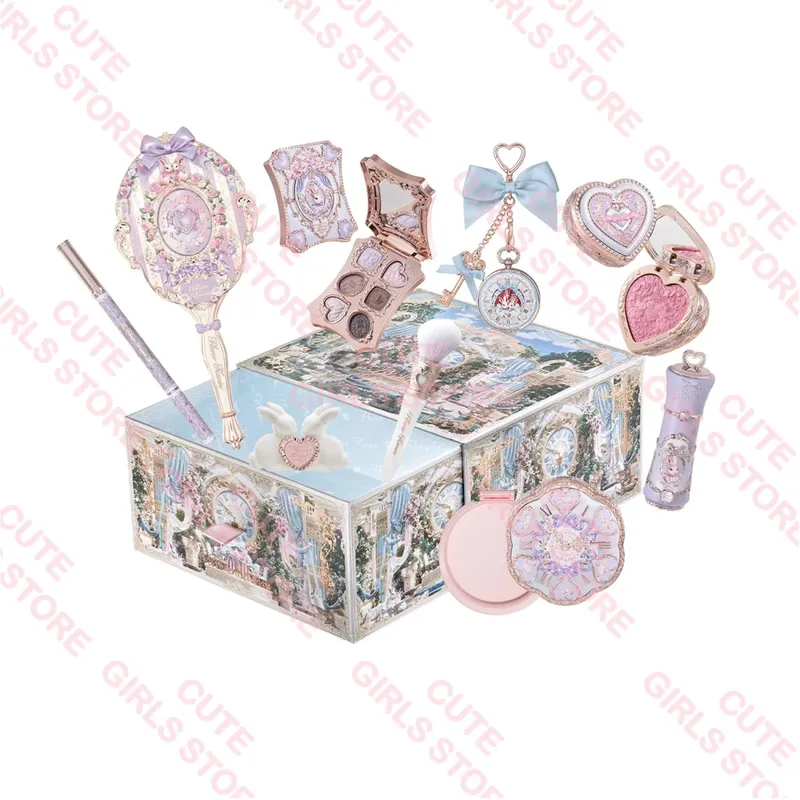 Flower Knows Knight Unicorn Collection Mini All-In Gift Set- with Lipstick Blush Eyeshadow Powder Lip Liner Mirror & Tools