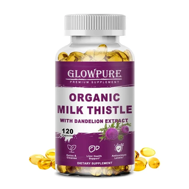 Organic Milk Thistle 9000mg - 30X Concentrated Extract with 80% Silymarin for Liver Cleanse Detox & Fatty Liver Support