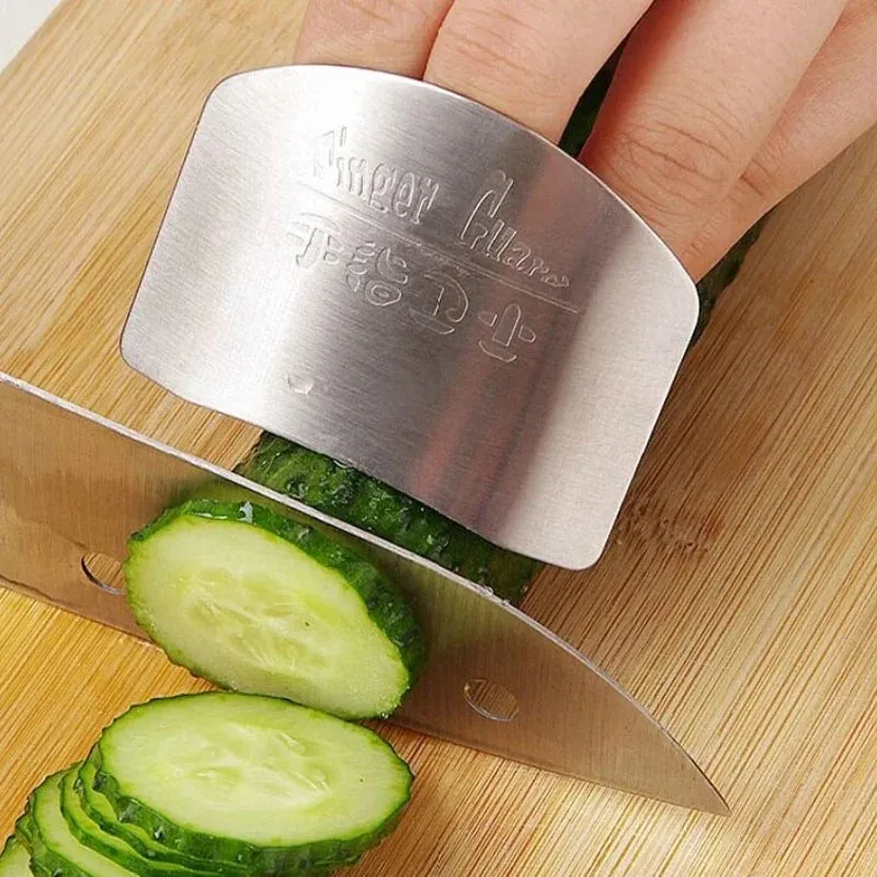 Stainless Steel Finger Protector Kitchen Knife Cutting Cooking Finger Protector Safe Kitchen Durable Chop Shield Cut Gadget