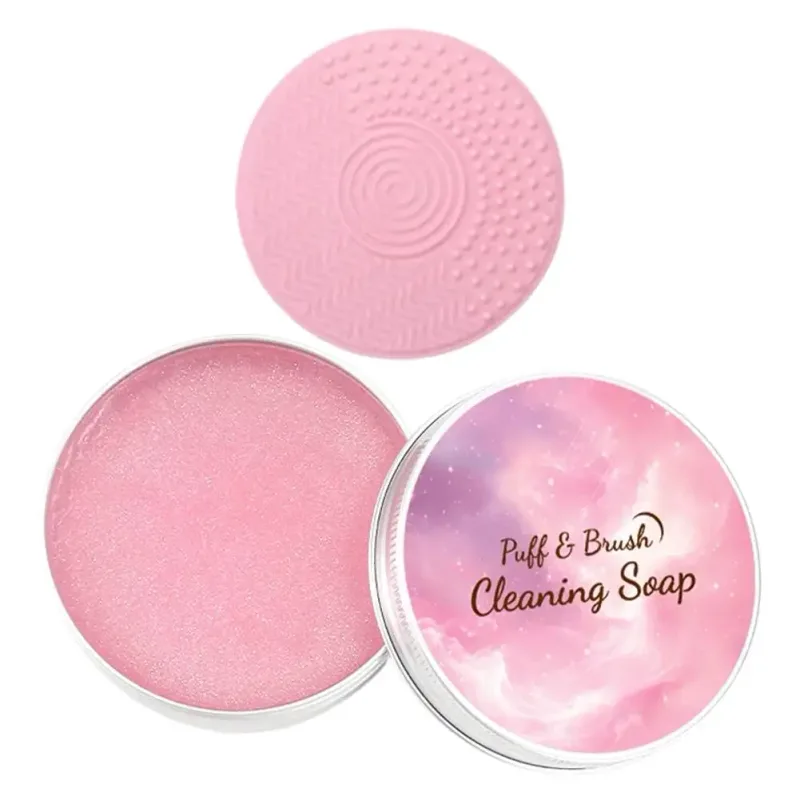 Makeup Brush Cleaner Soap with Silicone Mat Deeply Cleans Waterproof Makeup for Synthetic & Natural Makeup Brushes & Sponges