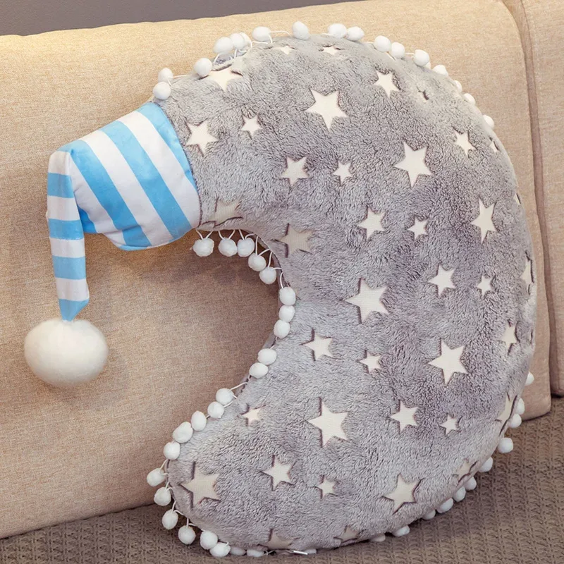 INS Plüsch Sky Serie Leuchtende Wolke Mond Sterne Kissen Weiche Kissen Kawaii Gefüllte Plüsch Spielzeug Für Kinder Baby Kinder Spielzeug mädchen Geschenk