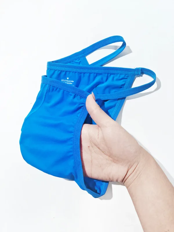 1PC Men's Sexy Low-Waist Briefs with Large Pouch Single Color Thin Belt Comfortable Thin Design for Summer Pure Color Underwear — image 2