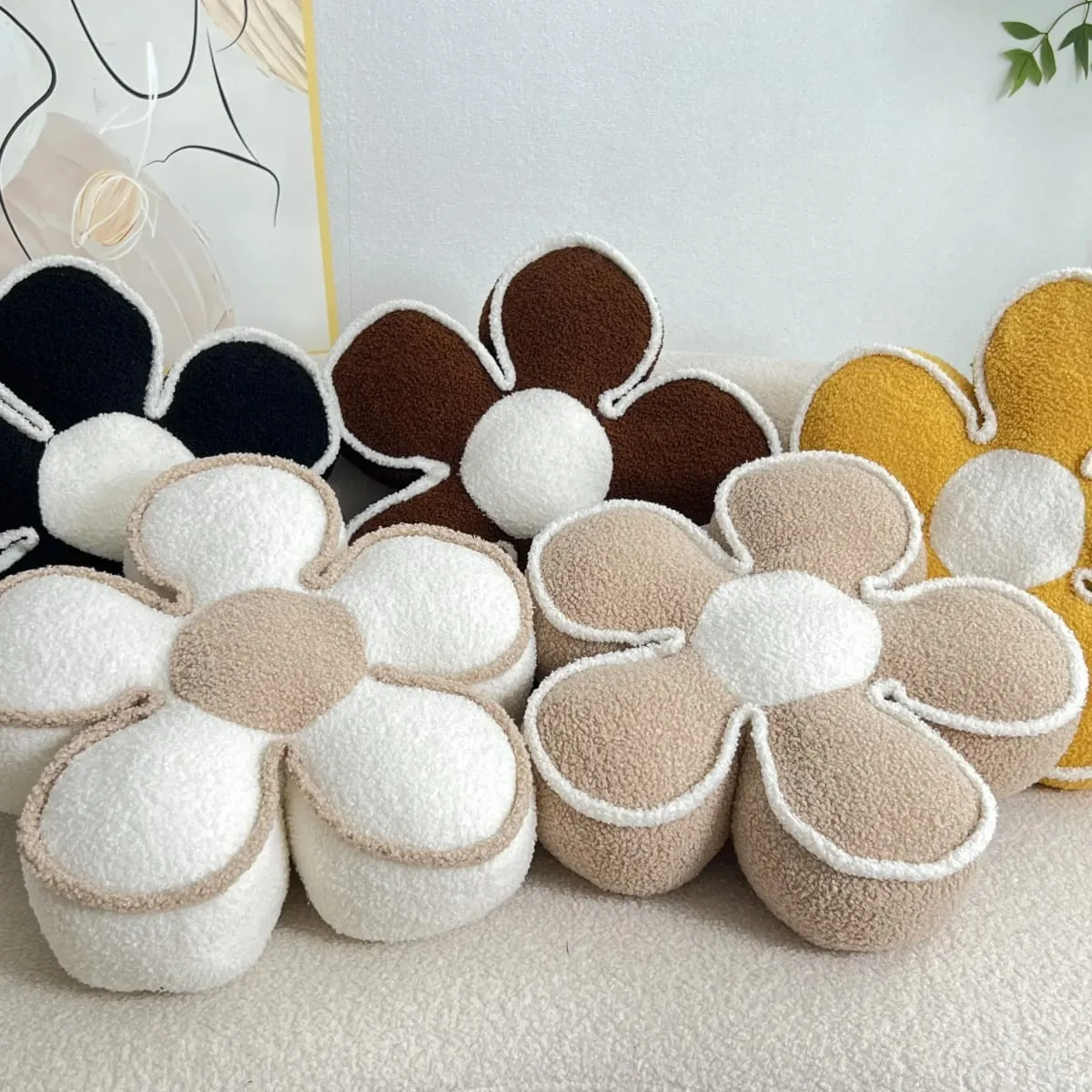 PP Cotton Filled Sunflower Pillow Flower Petal Shape Sofa Cushion Headrest Backrest Pad Living Room Bedroom Bay Window Decor — image 8
