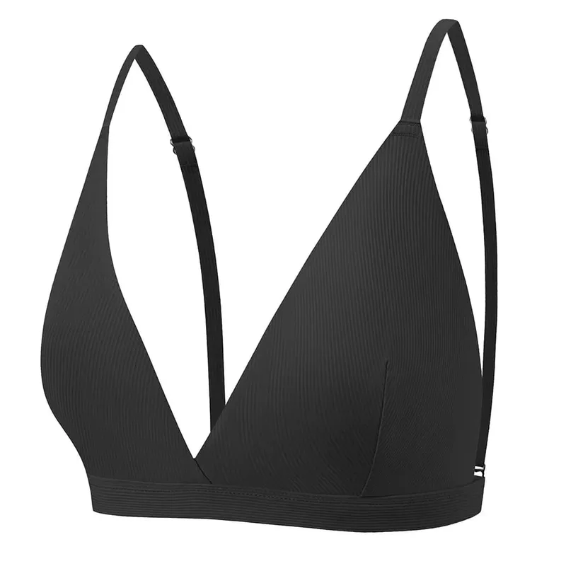Women's Seamless Rimless Bra Ribbed Tria