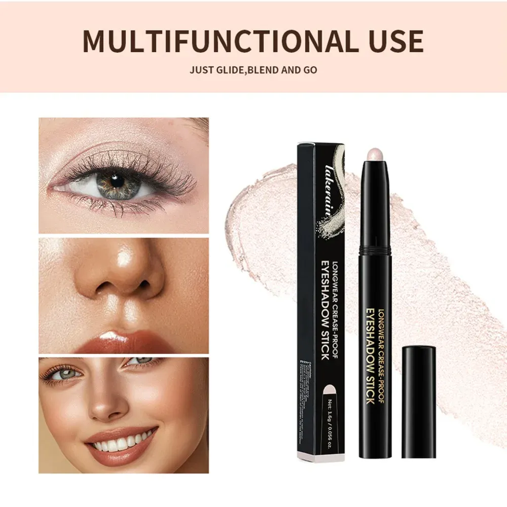6 Colors Eyeshadow Pencil Stick Shimmer And Matte Waterproof Metallic Glitter Eye Shadow Highlighter Pencil Eyeshadow Cosmetics