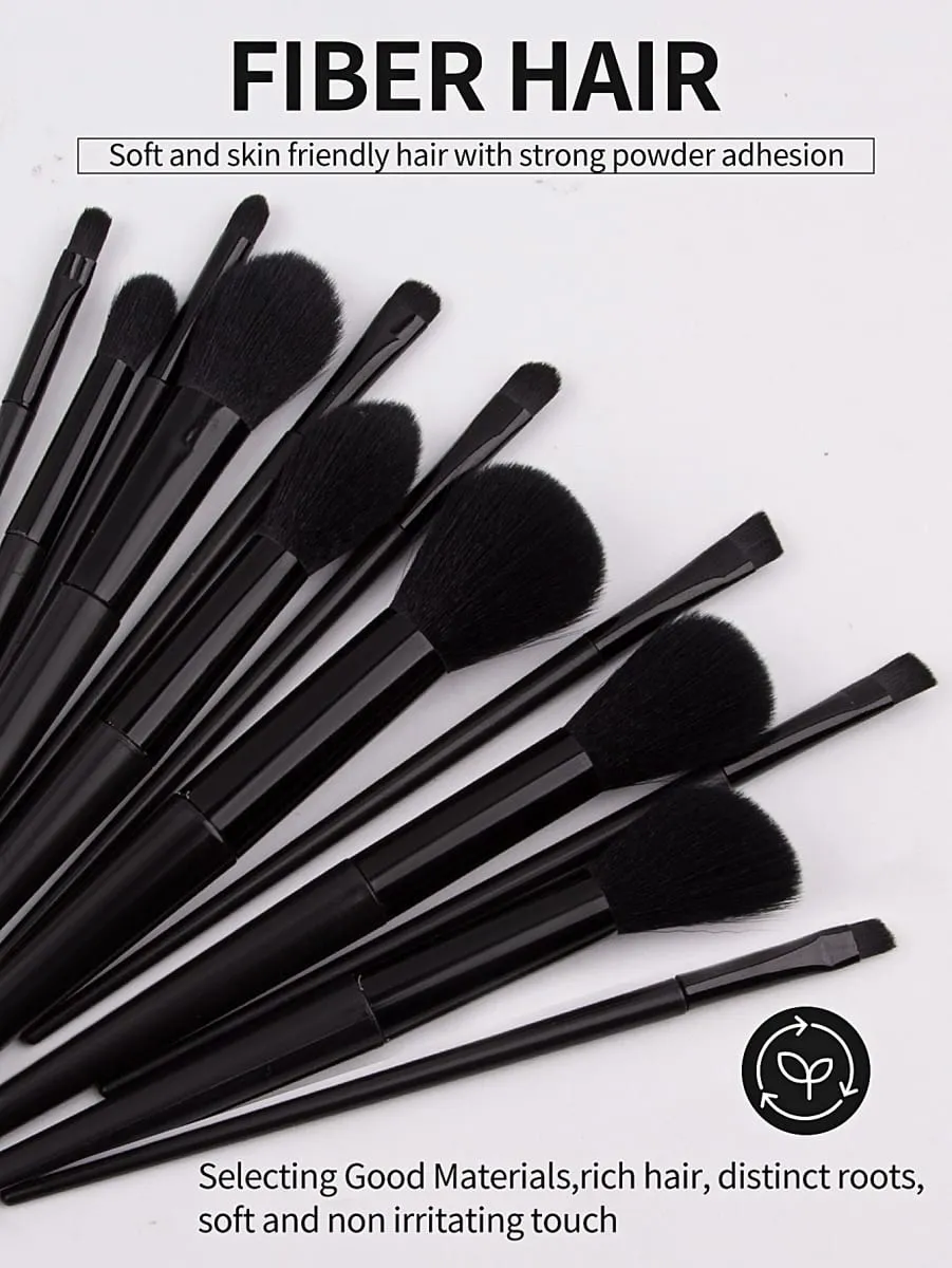 Black 20-Piece Makeup Tool Set: 13 Makeup Brushes +3 Pieces of Beauty Eggs +3 Pieces of Powder Puff +1 Piece of Storage Bucket