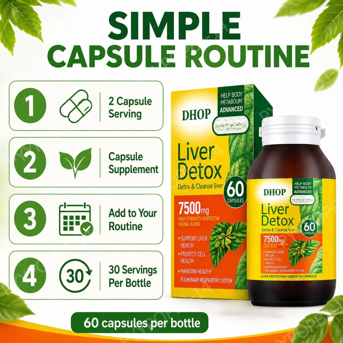 Milk Thistle Liver Health Capsules 60 Count with Vitamin C E Choline Curcumin- Supports Healthy Liver Function