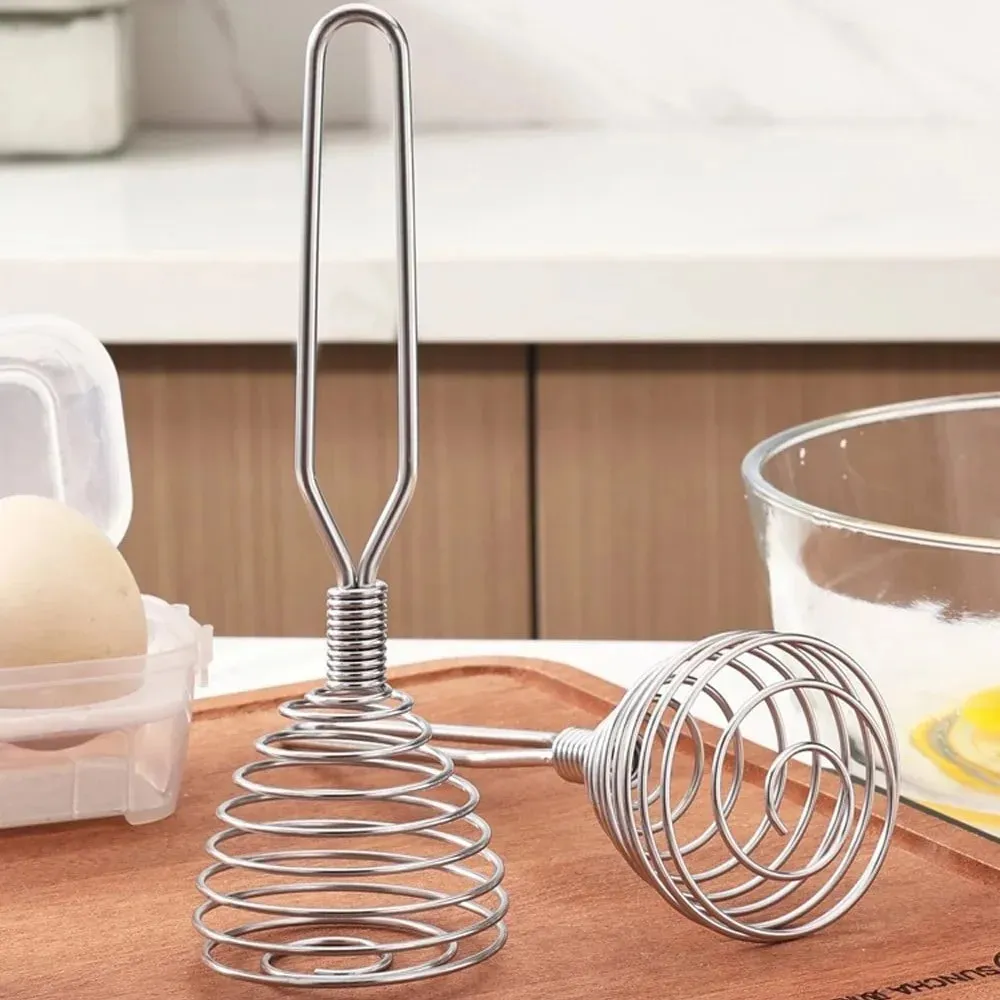 Kitchen Accessories Spiral Whisk Stirrer Mixer Stainless Steel Egg Milk Jam Beater Manual Blender Cooking Kitchen Utensil Tool
