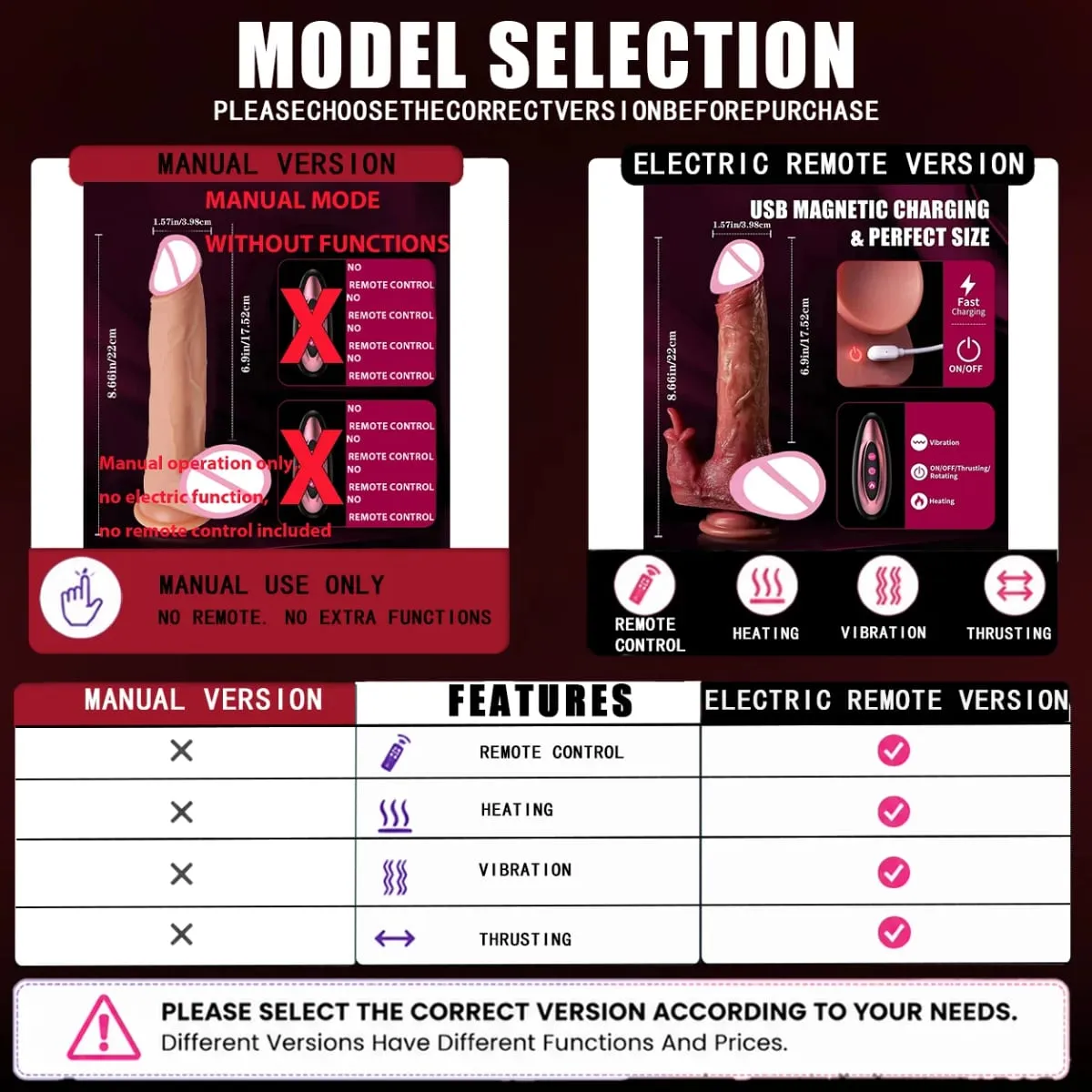 Consolador - Consolador - Masajeador Vibrador de Silicona Telescópico de 9 Pulgadas para Parejas 10 Modos Juguete de Masaje Erótico Seguro y Discreto Placer para la Pareja Femenina — image 2