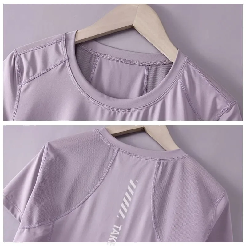 Women's Quick Dry Sports T-Shirt Loose Fit Running Shirts Short Sleeve Tee Breathable Gym Summer Technical T-Shirt Sport
